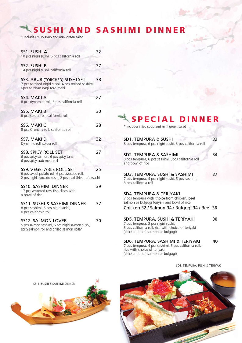 Menu, Mikado Japanese Restaurant