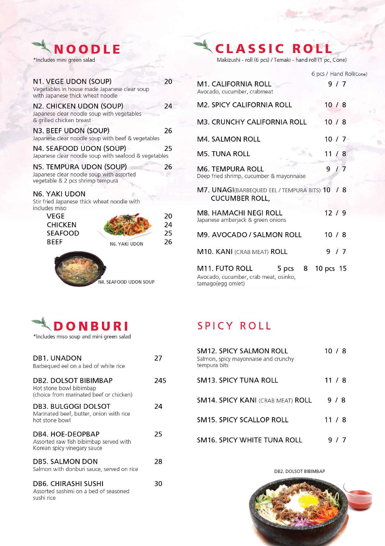 Menu, Mikado Japanese Restaurant