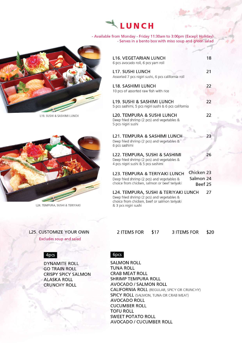 Menu, Mikado Japanese Restaurant