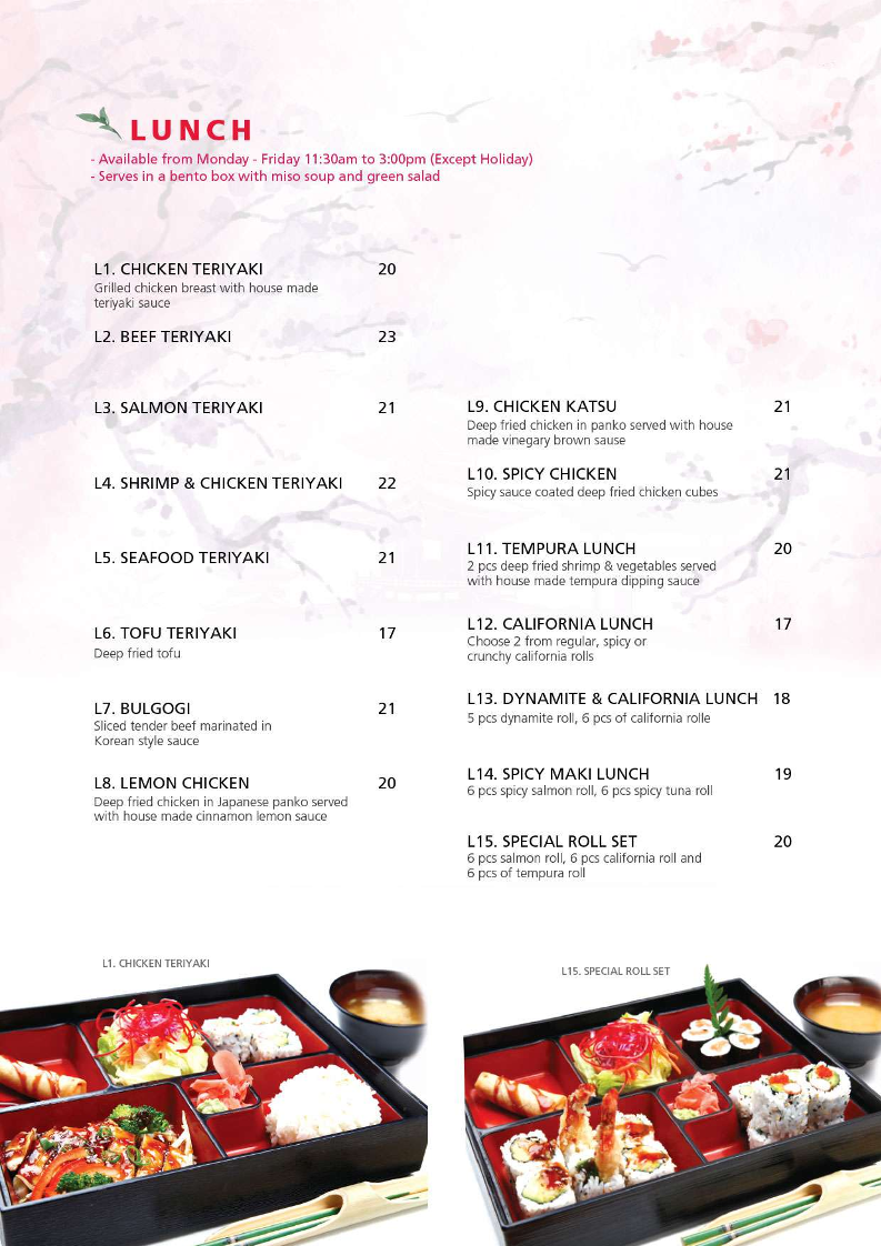 Menu, Mikado Japanese Restaurant