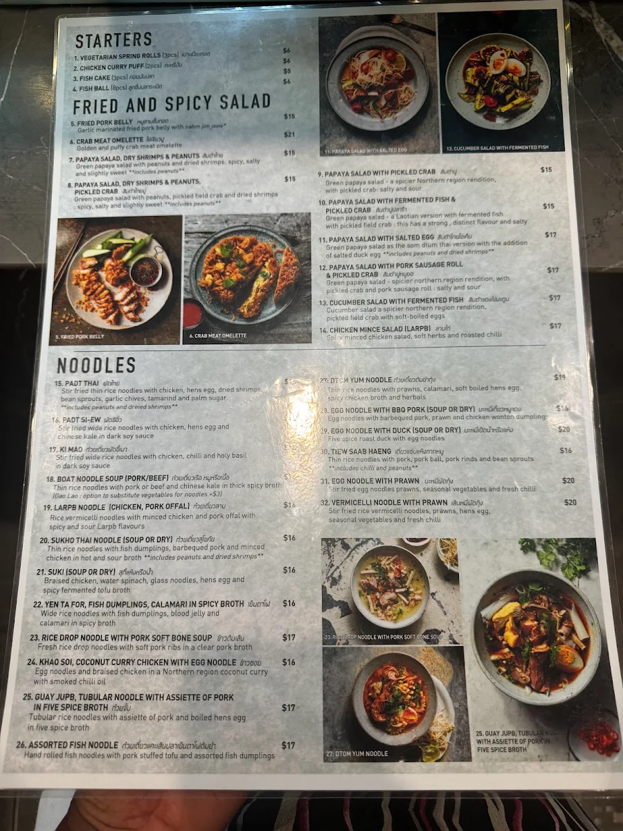 Menu, Chat Thai - The Galeries