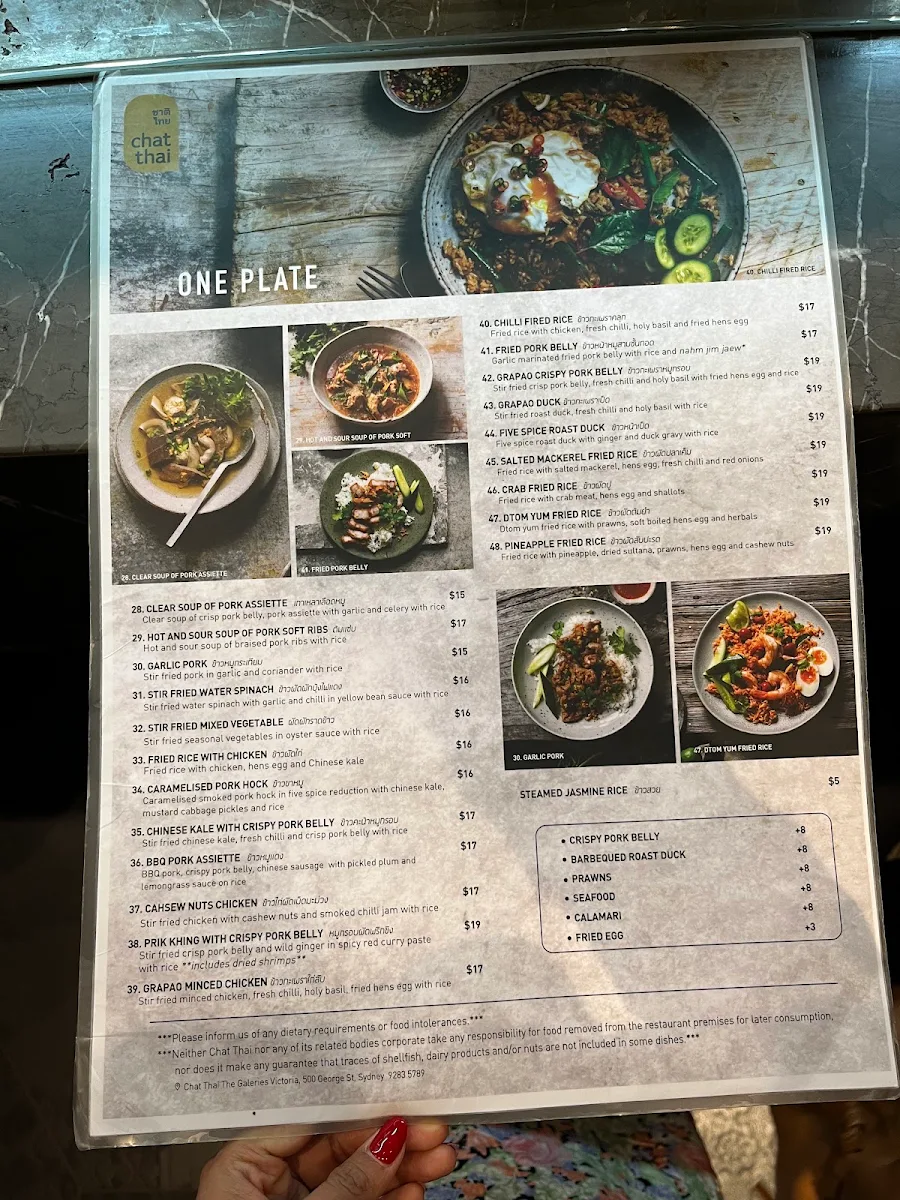 Menu, Chat Thai - The Galeries