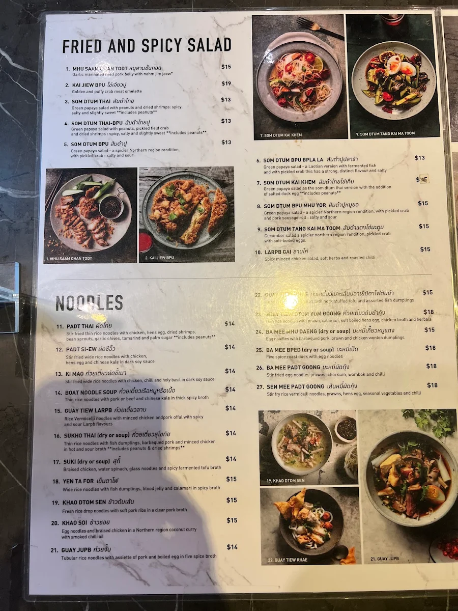 Menu, Chat Thai - The Galeries