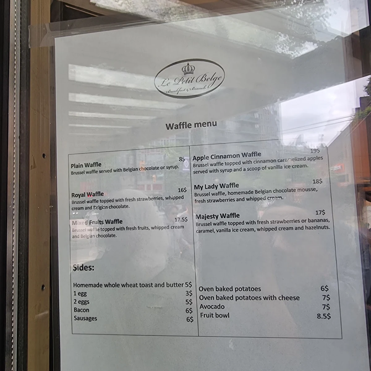 Menu, Le Petit Belge