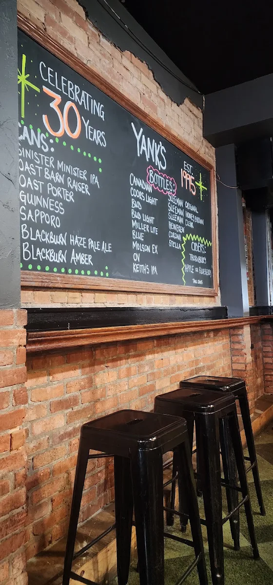 Menu, Yank's Old Niagara Bar & Grill