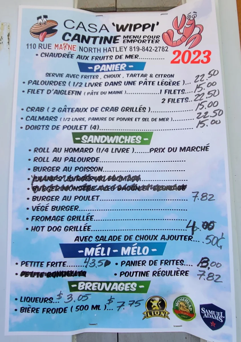 Menu, Casa Wippi