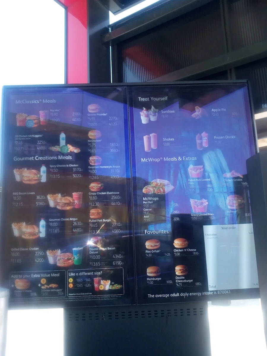 Menu, McDonald's Hoppers Crossing