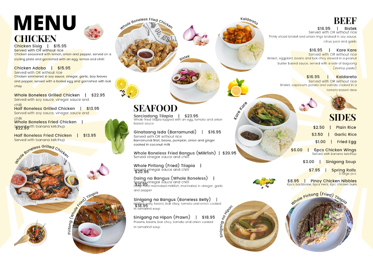 Menu, Manyaman Browns Plains