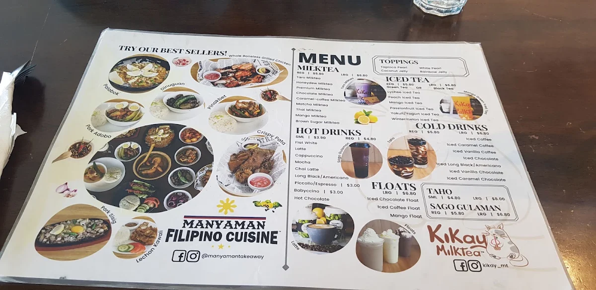 Menu, Manyaman Browns Plains