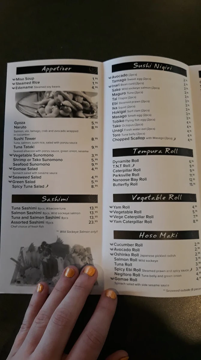 Menu, TOGO SUSHI