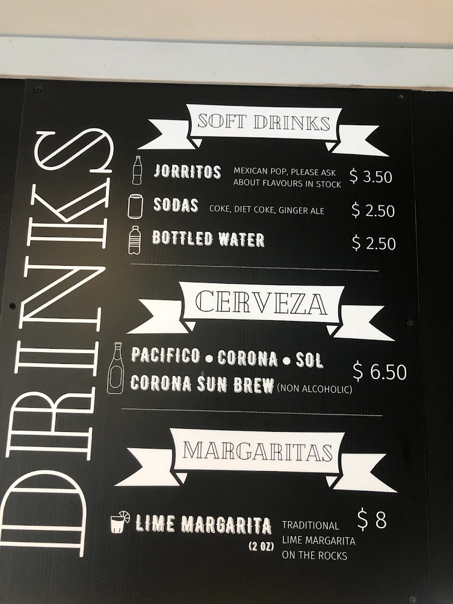 Menu, Tacos del Norte