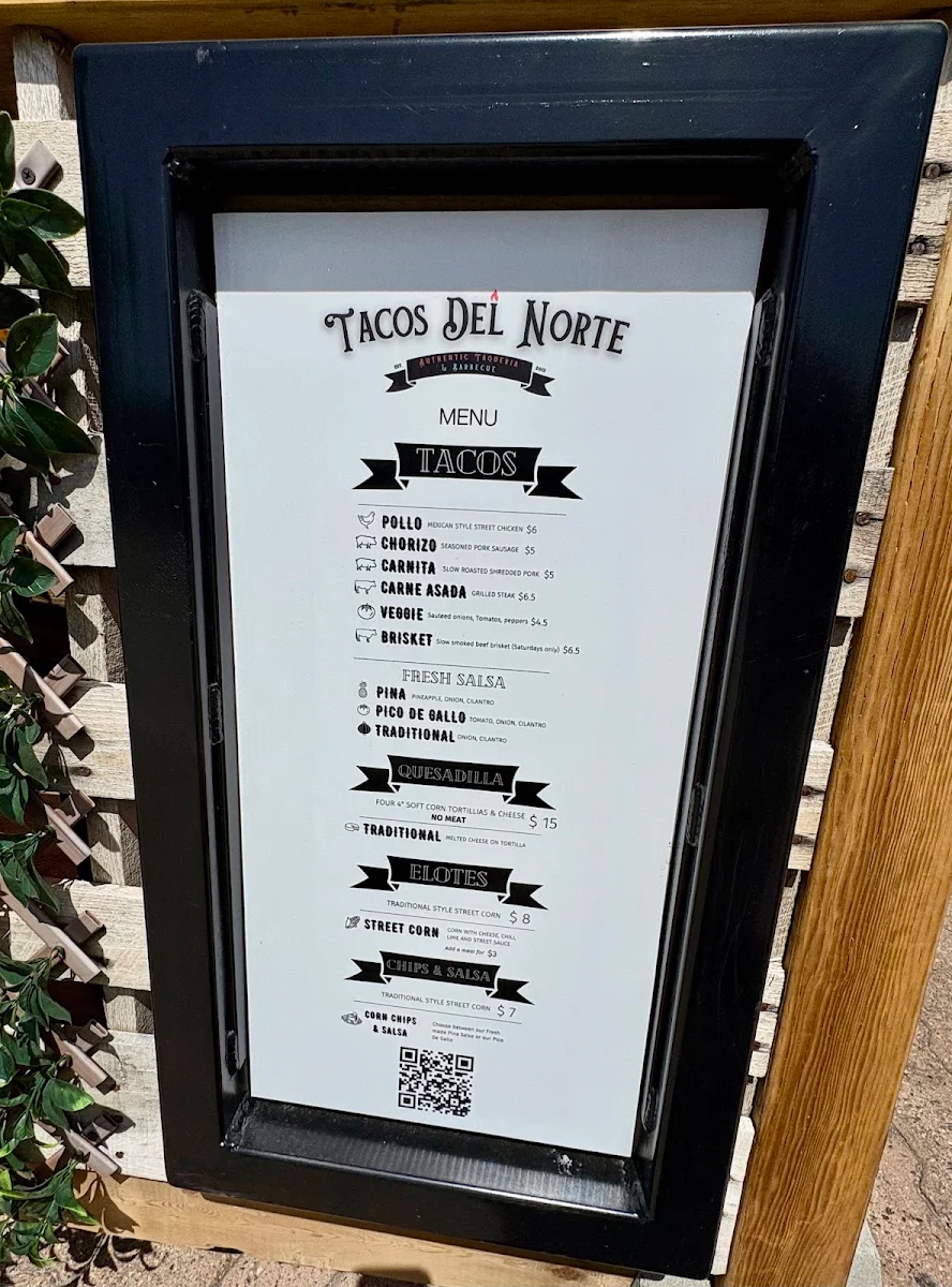 Menu, Tacos del Norte