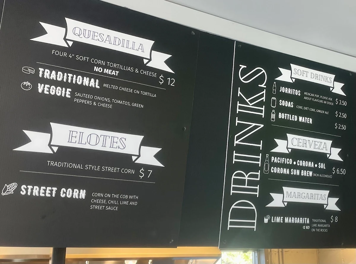 Menu, Tacos del Norte
