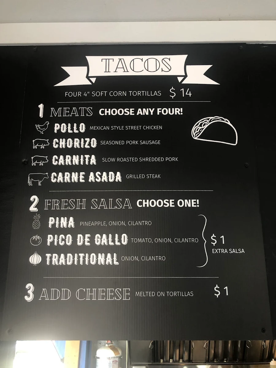 Menu, Tacos del Norte