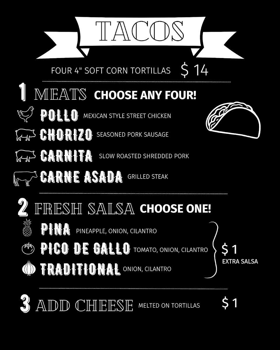 Menu, Tacos del Norte