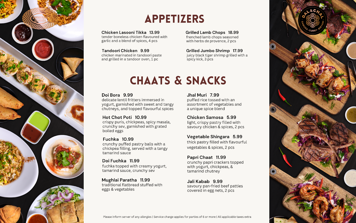 Menu, Premium Sweets