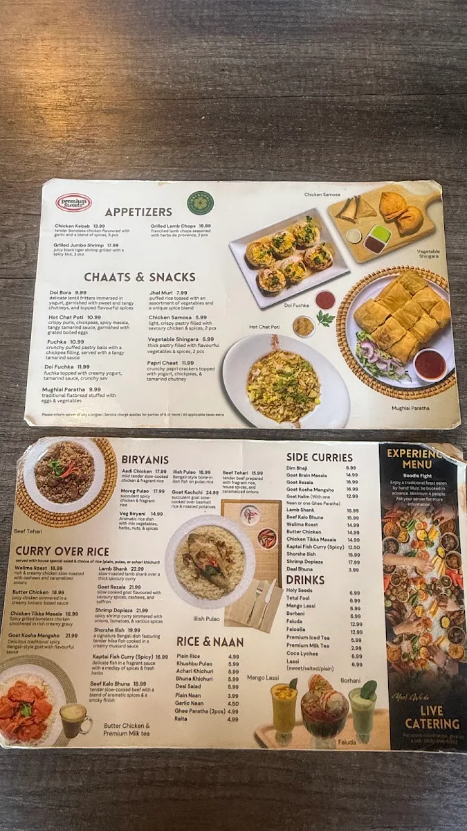 Menu, Premium Sweets