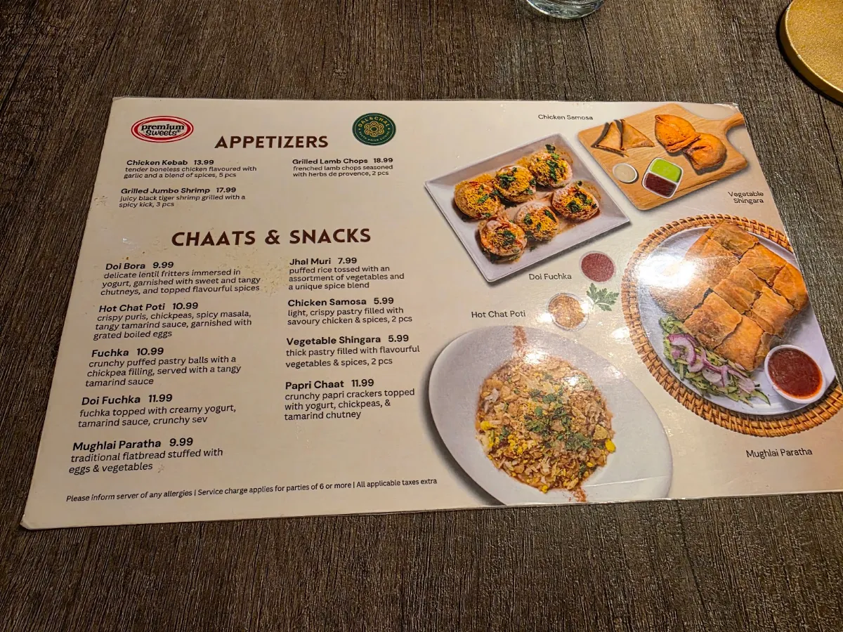 Menu, Premium Sweets
