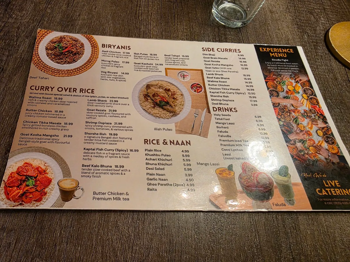 Menu, Premium Sweets