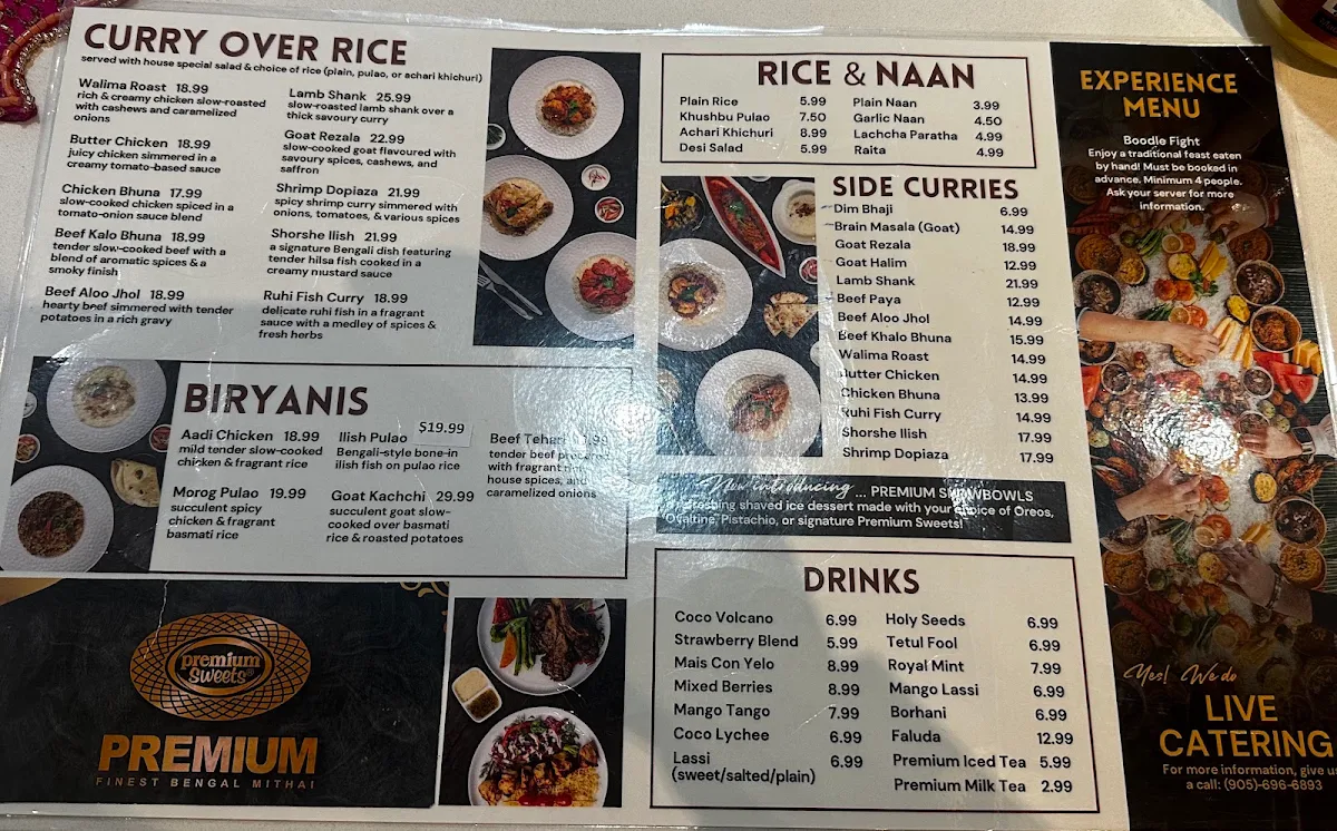 Menu, Premium Sweets