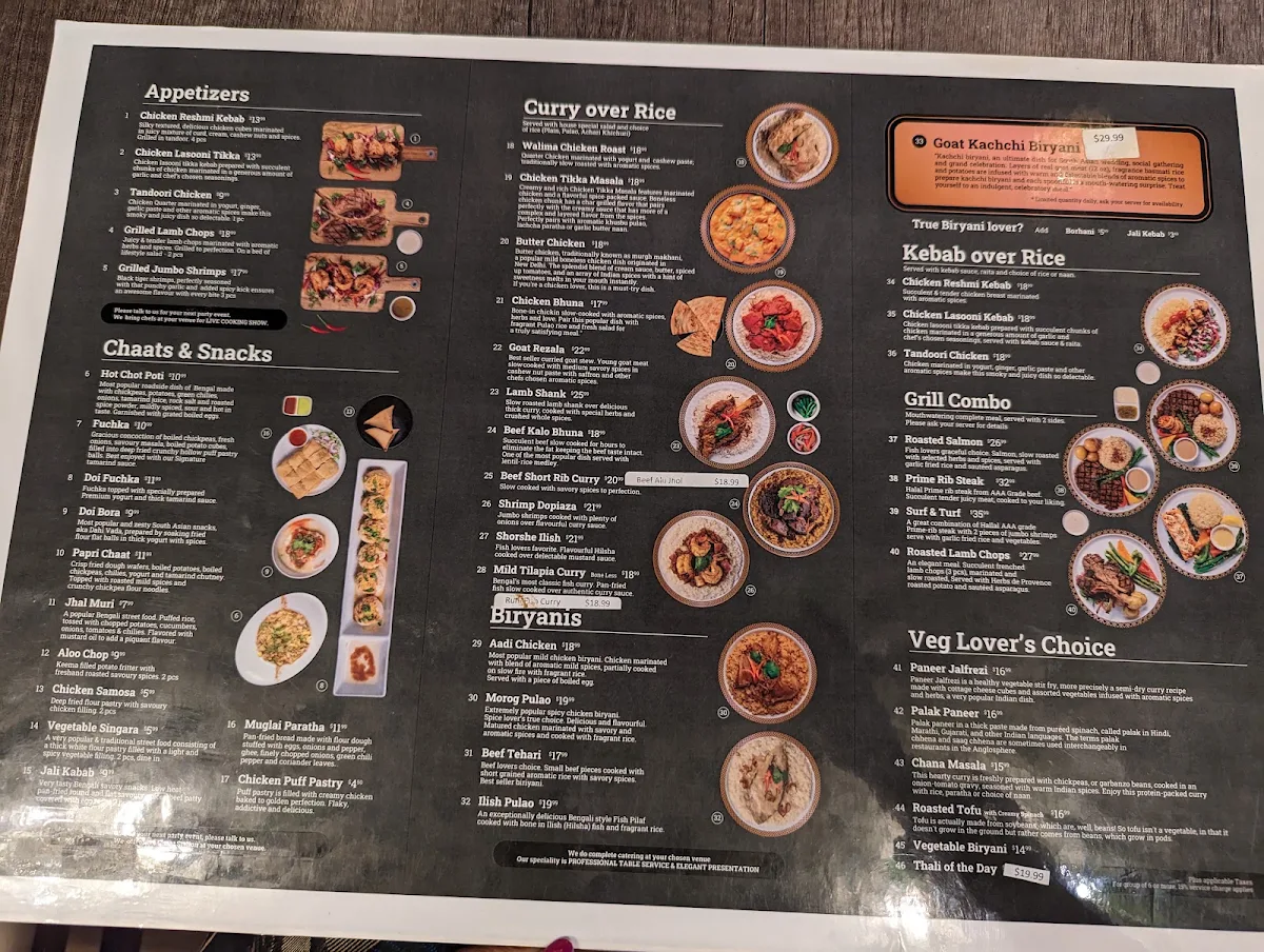 Menu, Premium Sweets