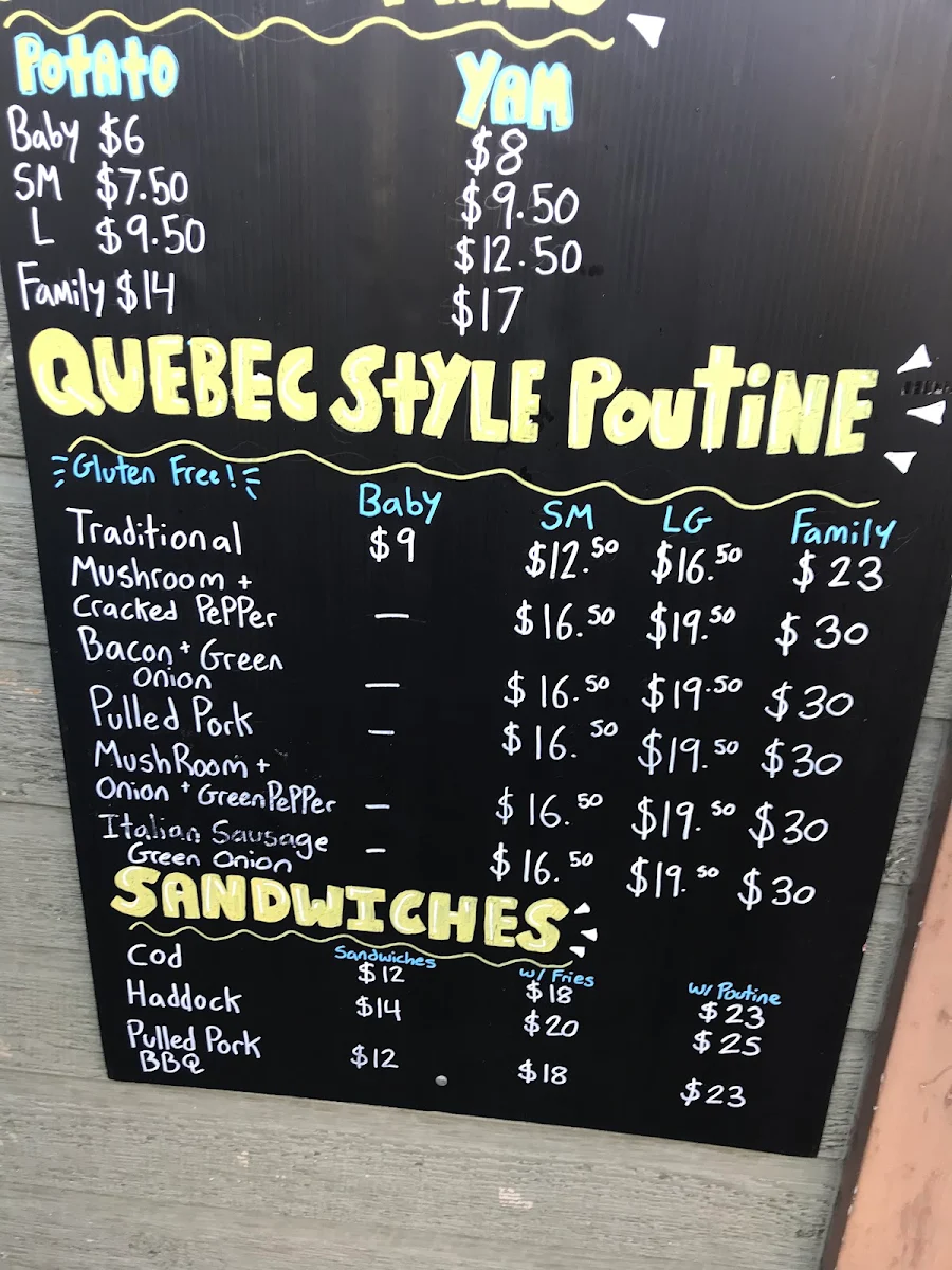 Menu, Chez Serge Takeout