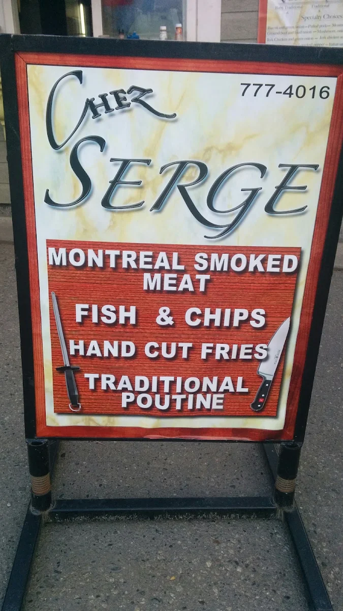 Menu, Chez Serge Takeout