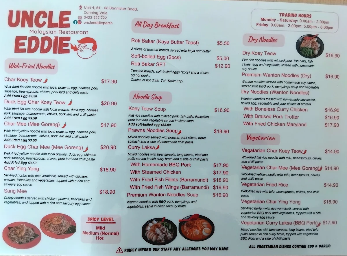 Menu, Uncle Eddie