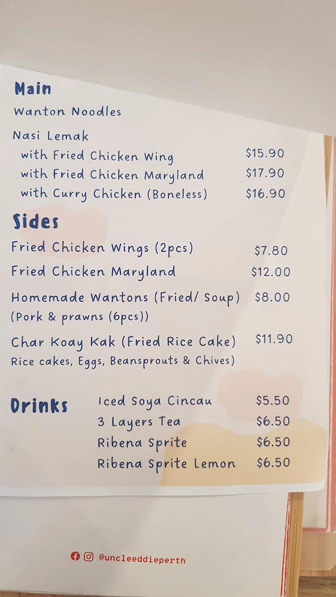 Menu, Uncle Eddie