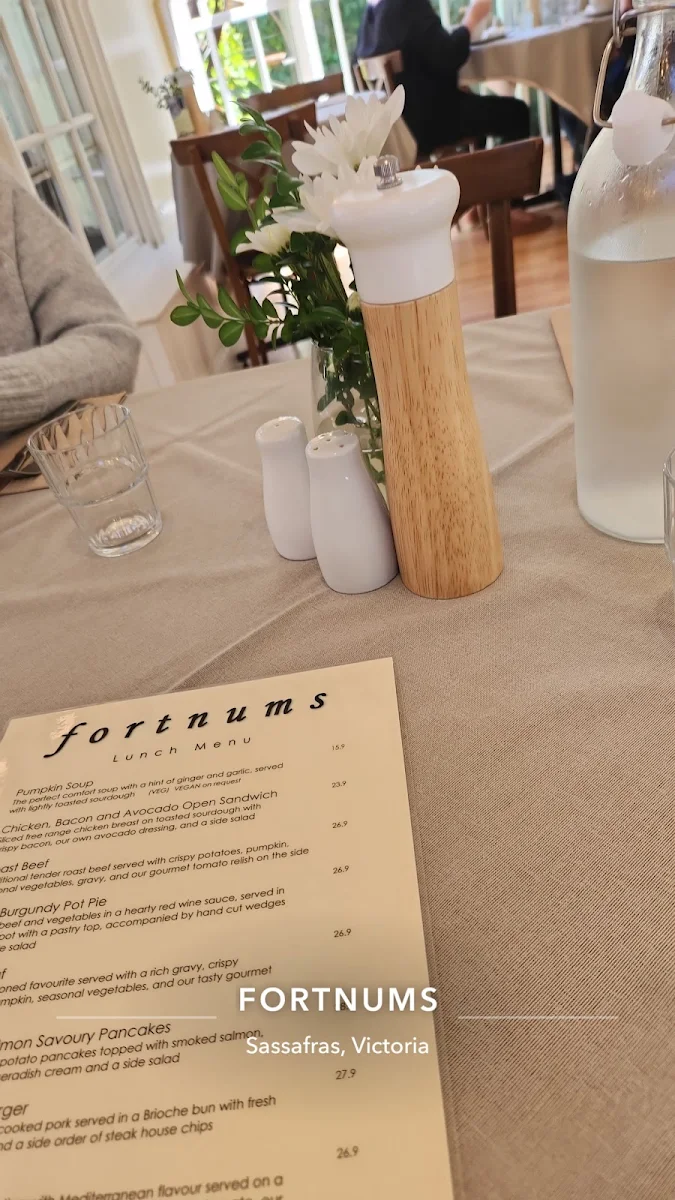 Menu, Fortnums Restaurant & Wedding Venue