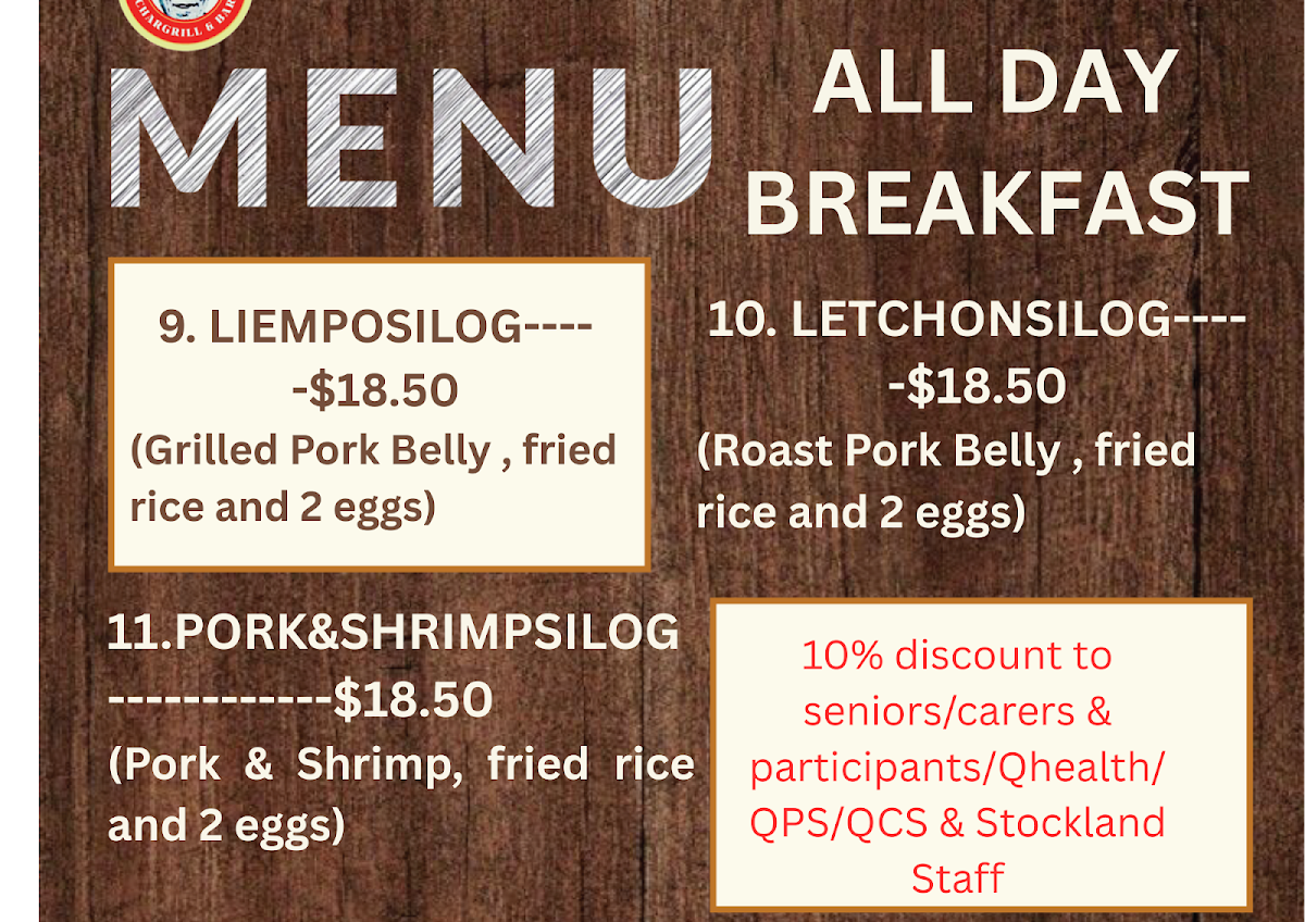 Menu, Mang Ben Inasal Chargrill & Bar