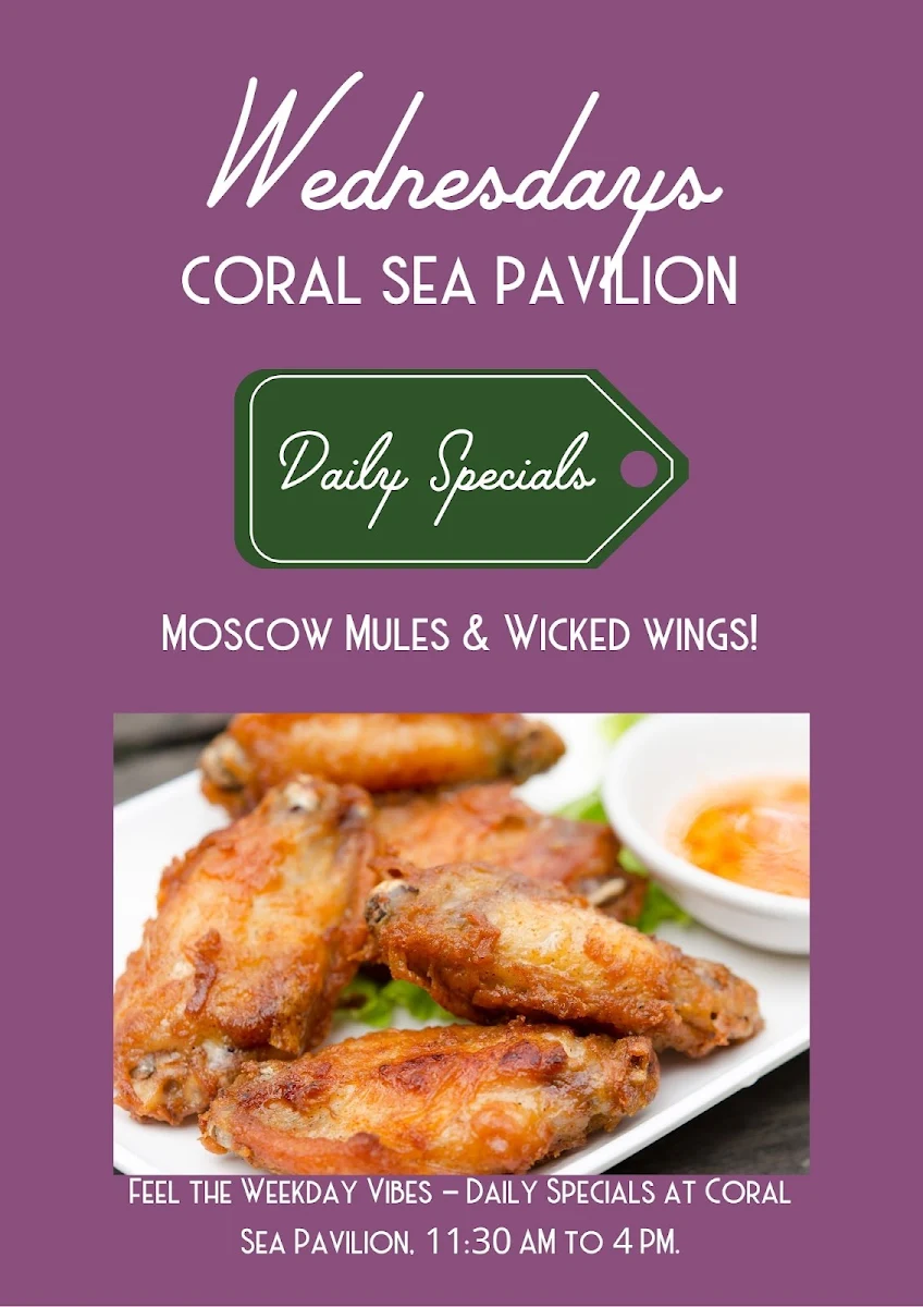 Menu, Coral Sea Pavilion