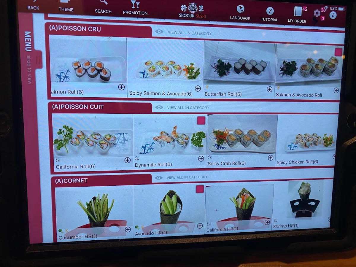 Menu, Shogun Sushi 🍣