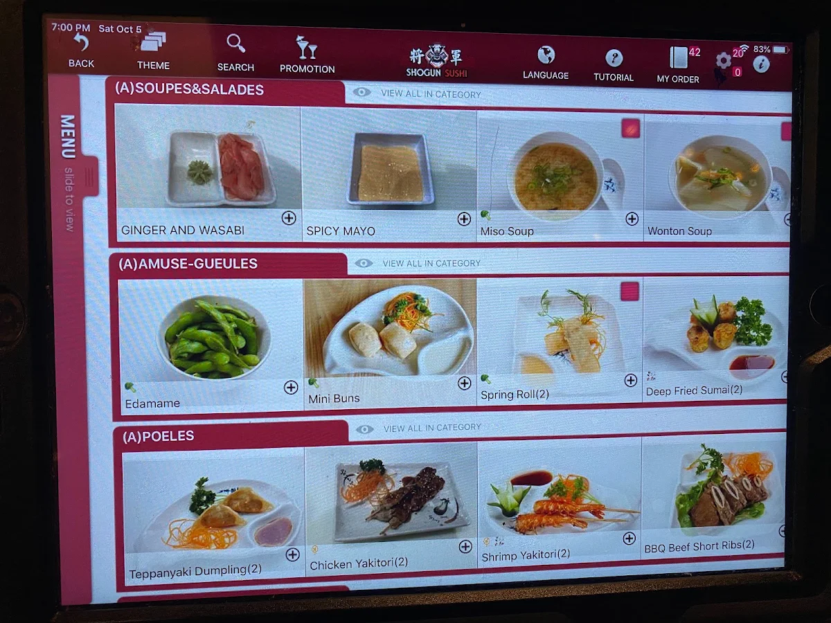 Menu, Shogun Sushi 🍣