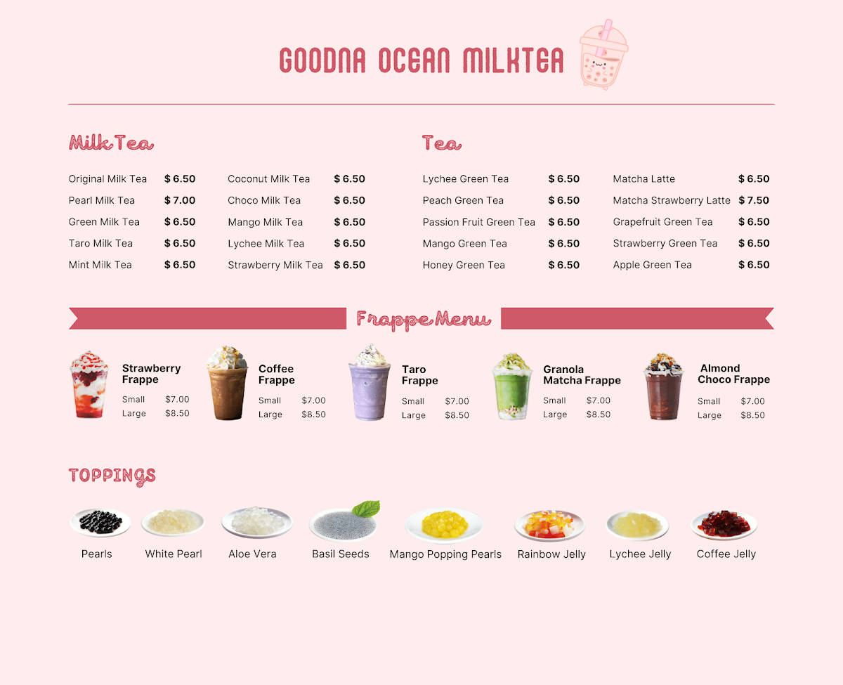 Menu, Goodna Ocean Crispy