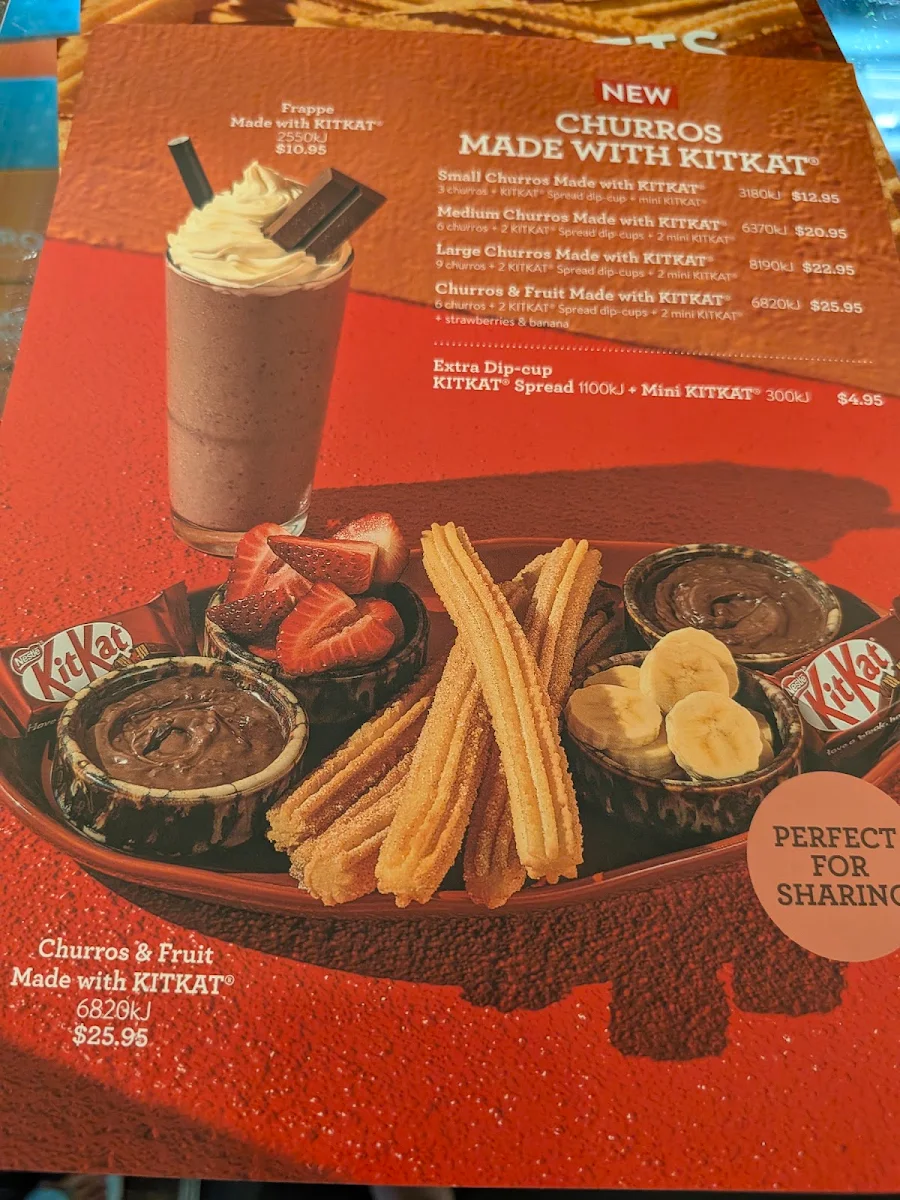 Menu, San Churro Docklands