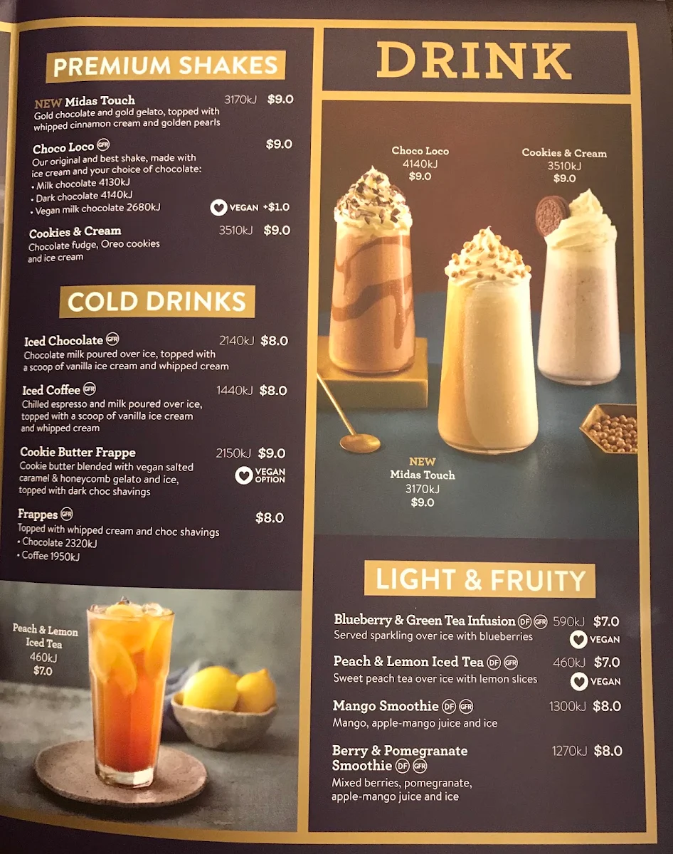 Menu, San Churro Docklands