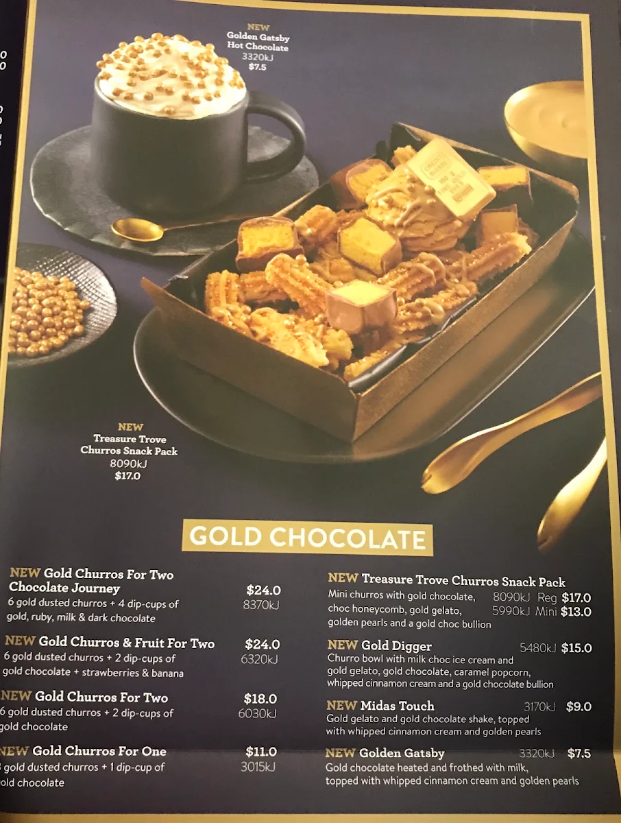 Menu, San Churro Docklands