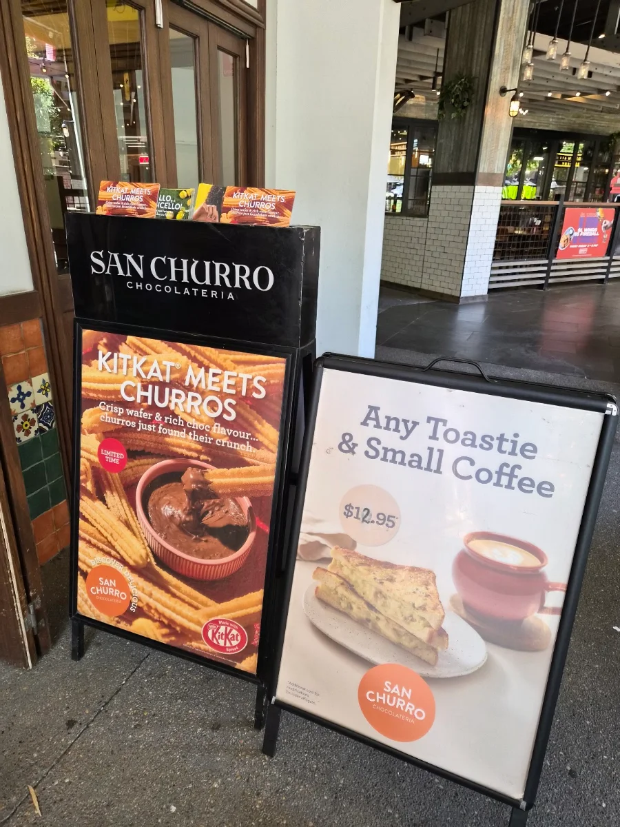 Menu, San Churro Docklands