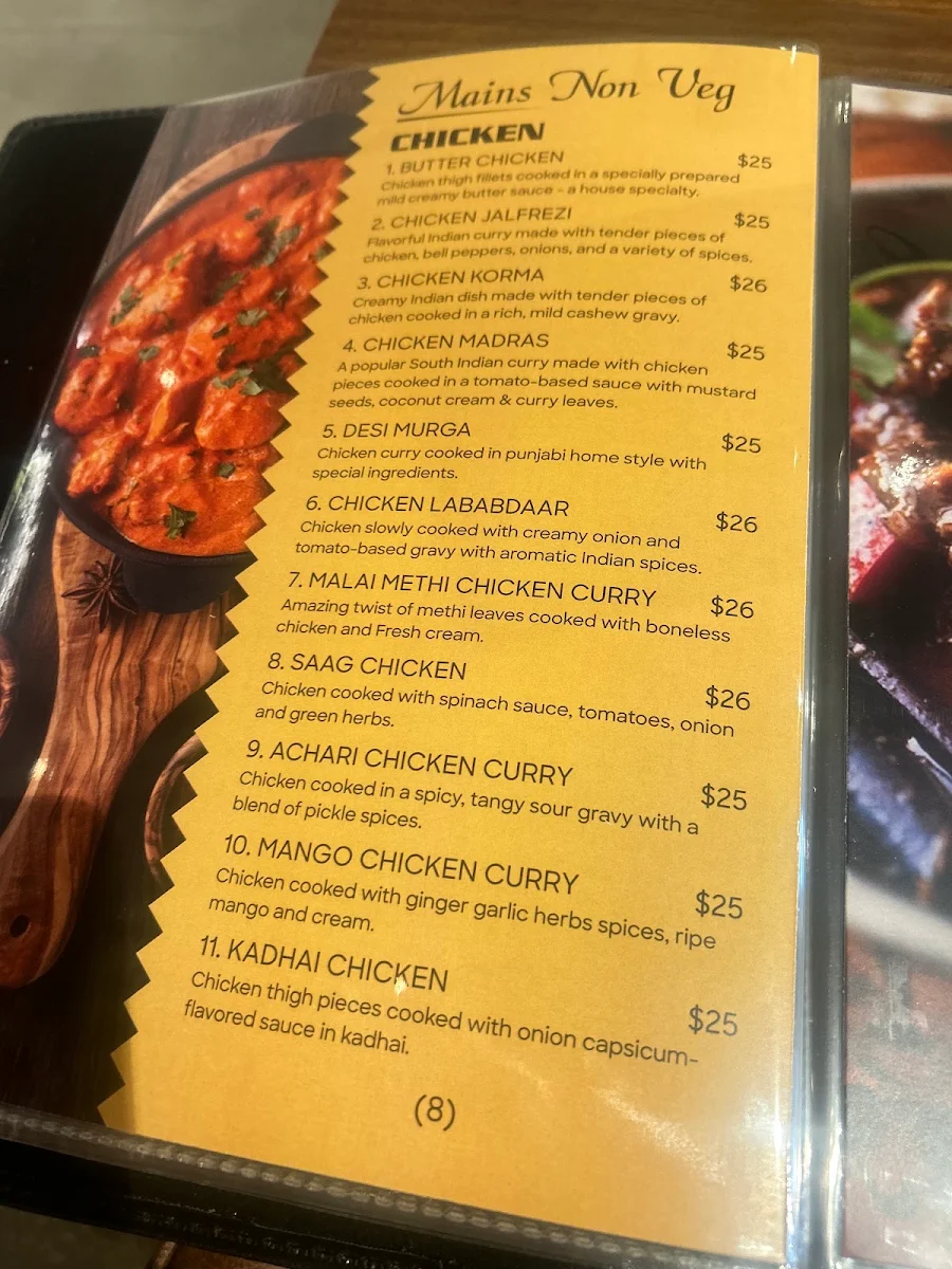 Menu, Spice in the Valley