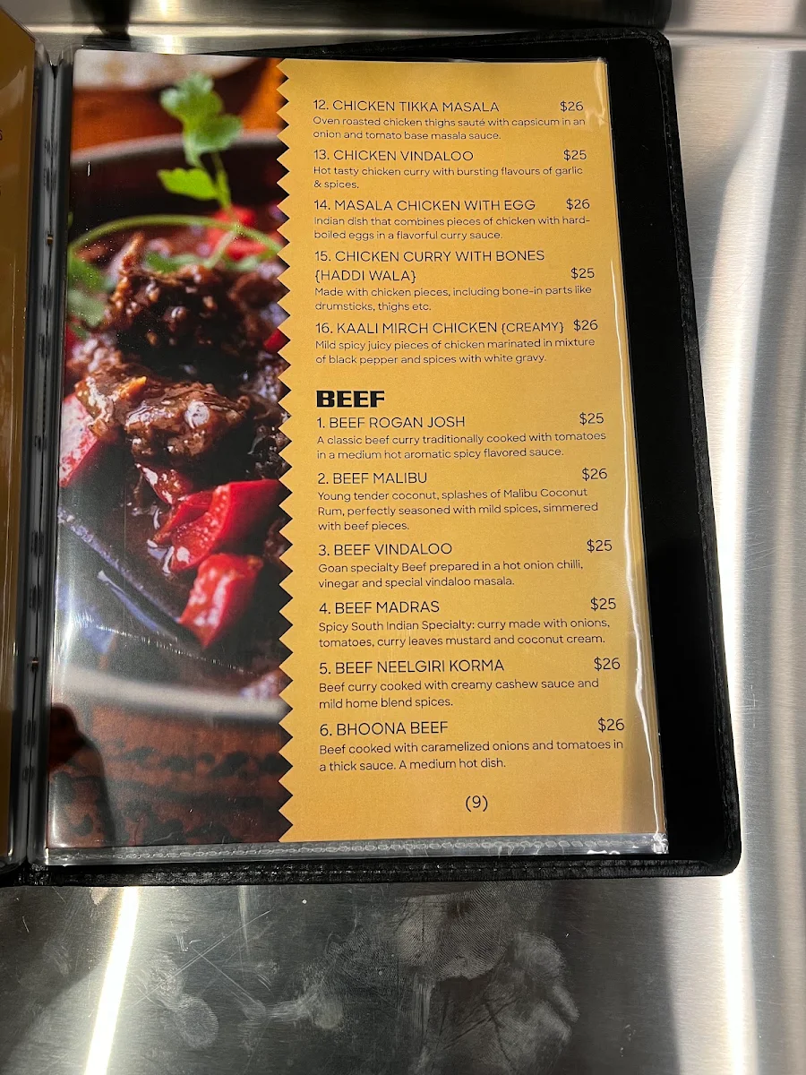 Menu, Spice in the Valley
