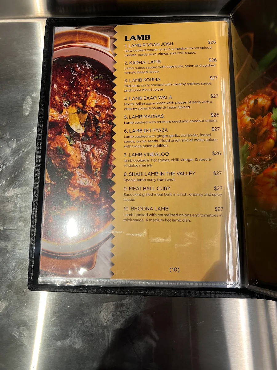 Menu, Spice in the Valley