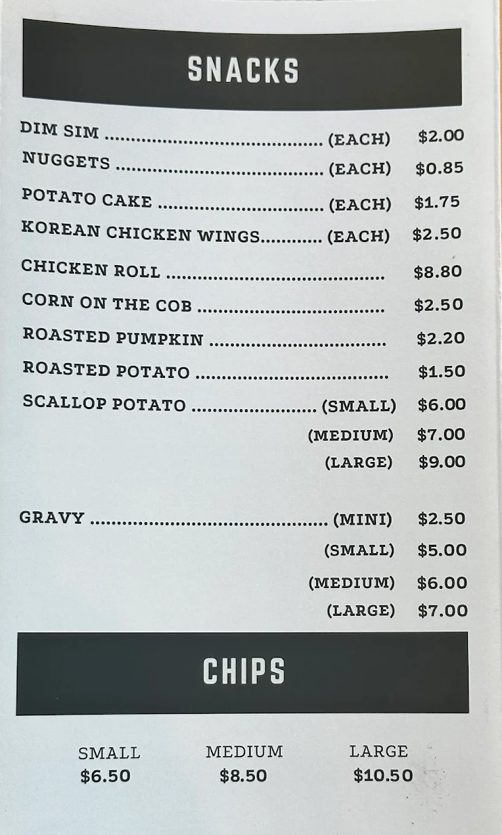 Menu, Bentleigh Free Range Flame Grilled Chicken Plus