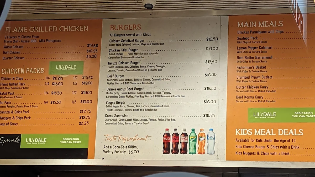 Menu, Bentleigh Free Range Flame Grilled Chicken Plus