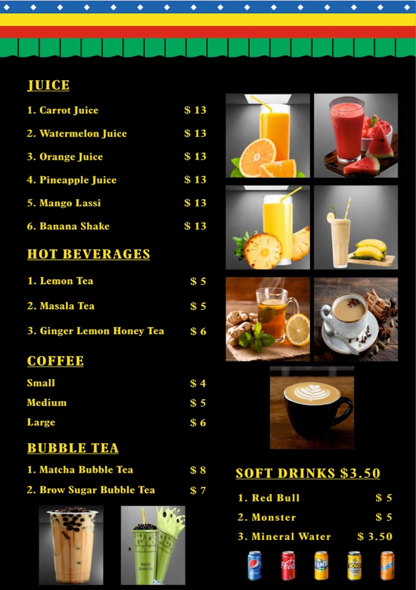 Menu, Tibet Momo Kitchen Byo