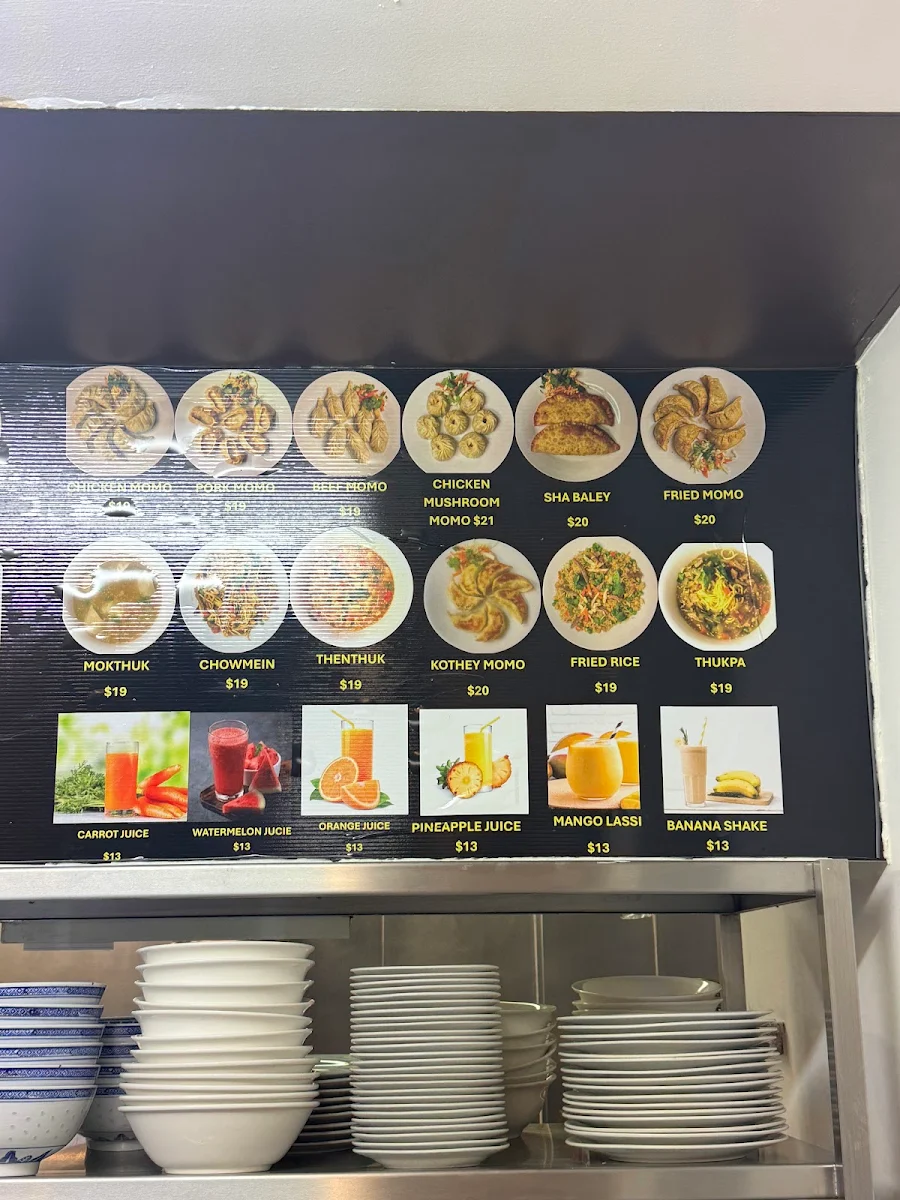 Menu, Tibet Momo Kitchen Byo