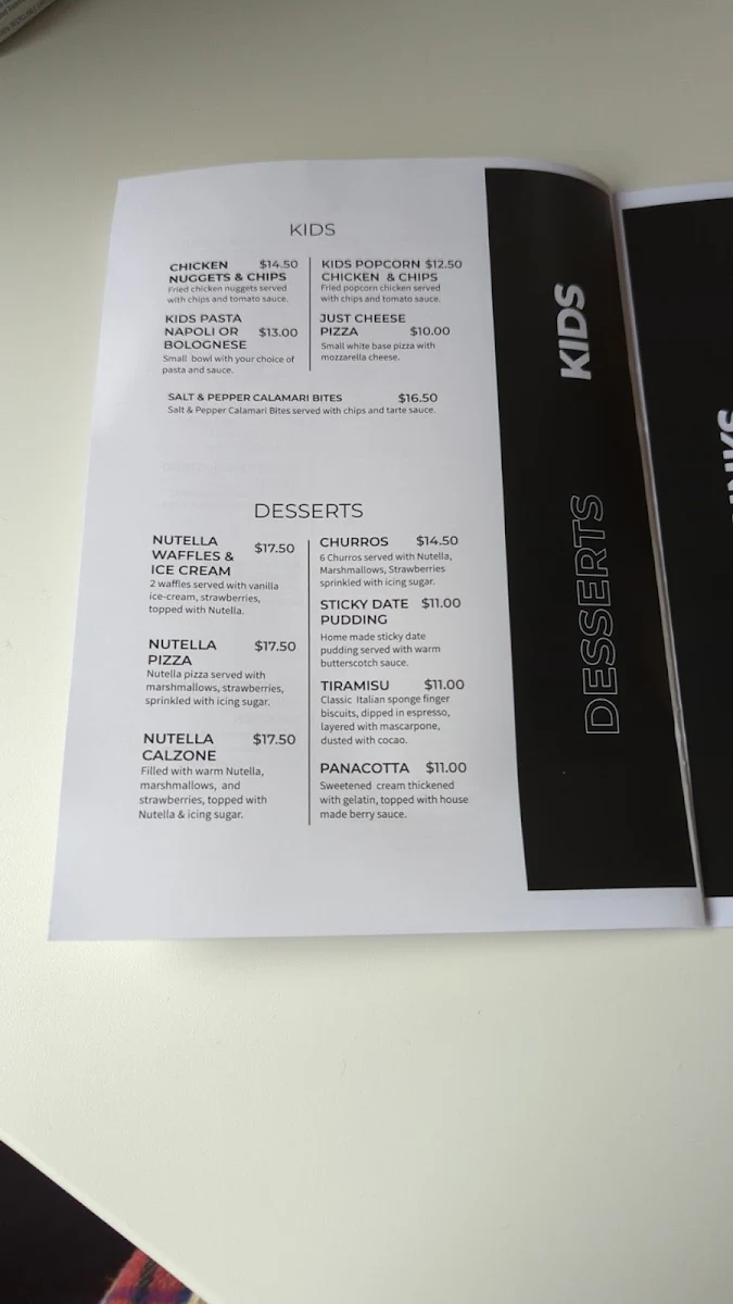 Menu, The Pizza Bar Diggers Rest
