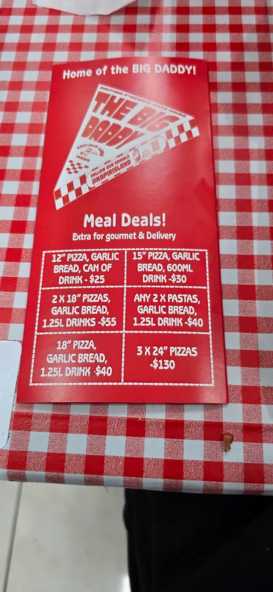 Menu, Kapirisland Pizza Salisbury