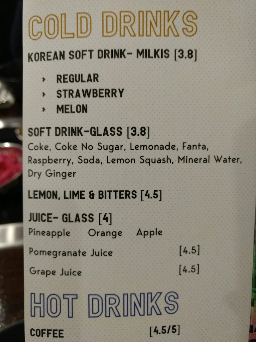 Menu, Geonbae Korean BBQ & Buffet- Hastings