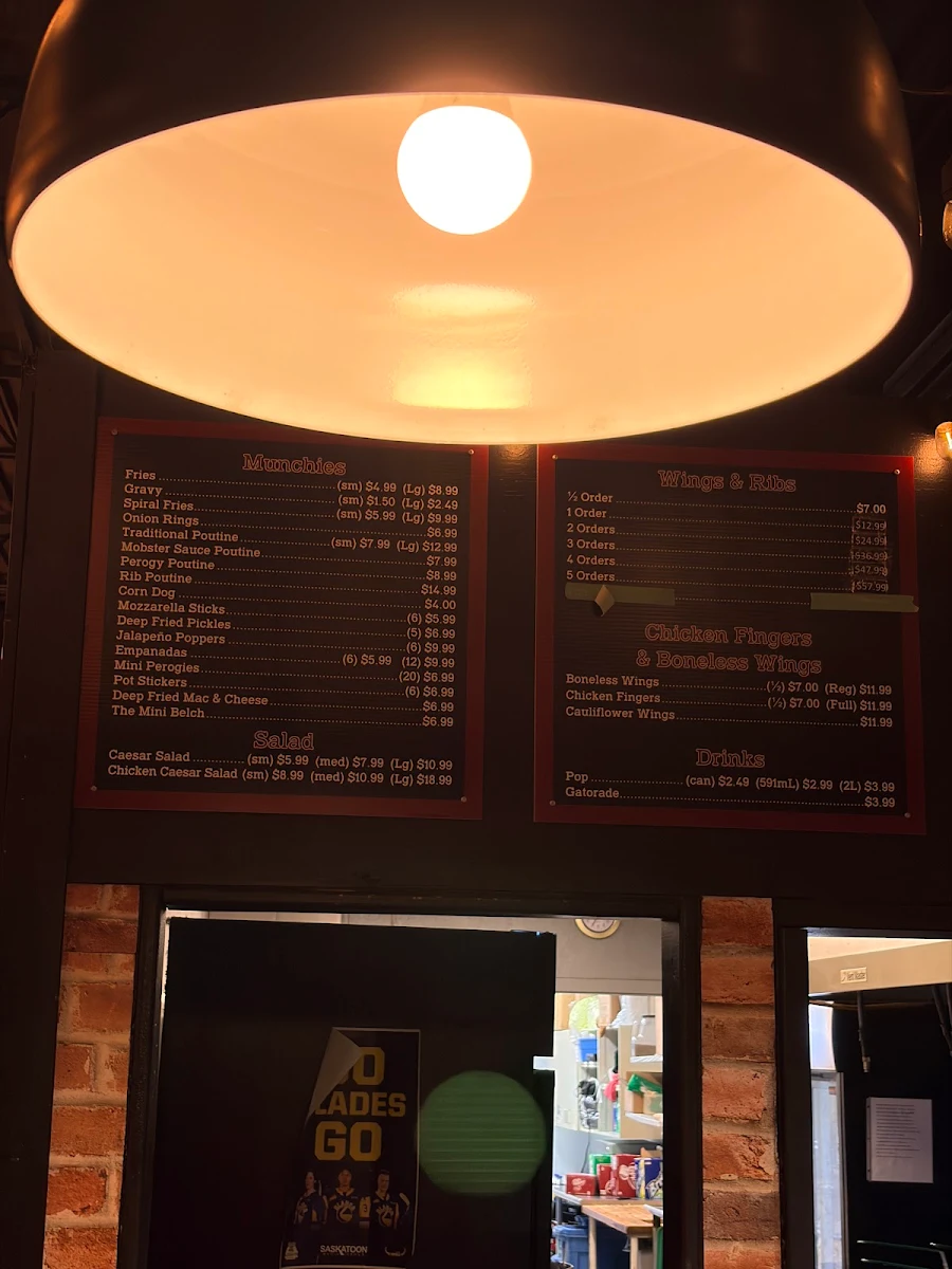 Menu, Big Wing's